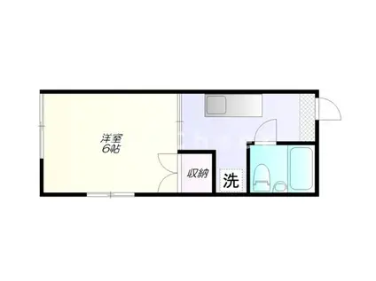 ハイツウエムラ(1K/2階)の間取り写真