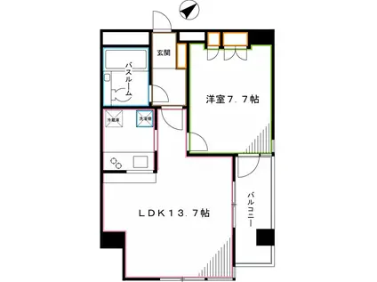 アベニュー阿佐ヶ谷(1LDK/5階)の間取り写真