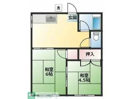 ベルグ馬込沢(2K/2階)の間取り写真