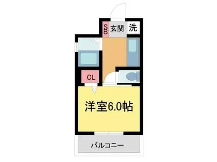 プティソレイユ(1K/3階)の間取り写真