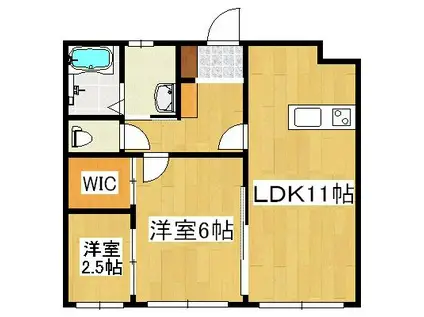 ウィルゴー(1SLDK/1階)の間取り写真