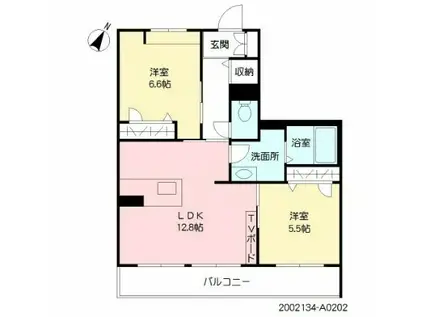 グレースガーデン田井島(2LDK/2階)の間取り写真