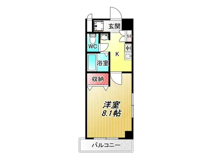 Mプラザ布施駅前(1K/2階)の間取り写真