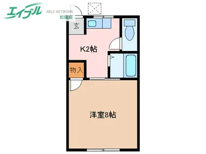 プラザイン21(1K/1階)の間取り写真