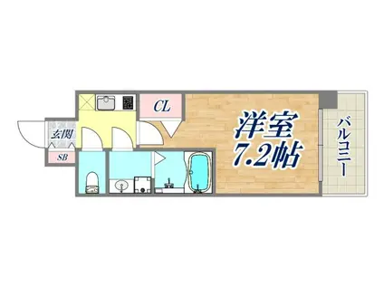 クレストタップ神戸湊町ブラン(1K/4階)の間取り写真