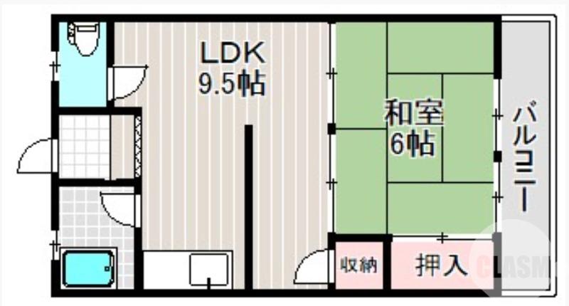 田中ハイツ(1LDK/2階)の間取り写真