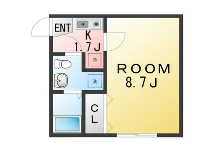 カノア上永谷(1K/1階)の間取り写真