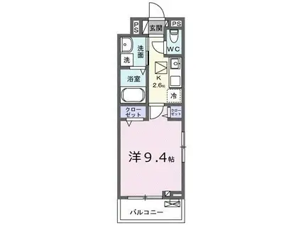 フリーデン(1K/1階)の間取り写真