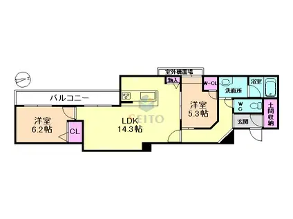 SHAMAISON GRACE(2LDK/2階)の間取り写真