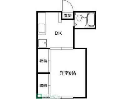 サンフラッツ(1DK/1階)の間取り写真