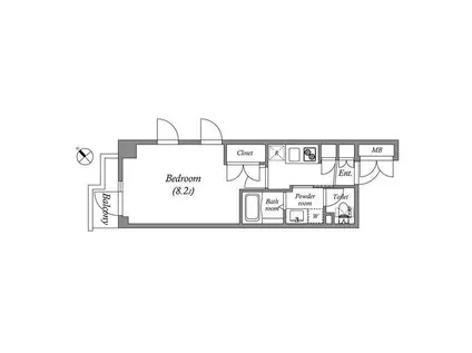 グランパセオ新宿余丁町(1K/1階)の間取り写真