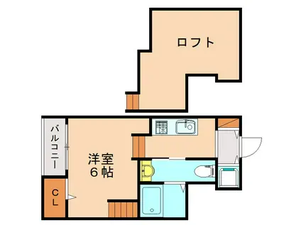 WILL唐原 (ワンルーム/2階)の間取り写真