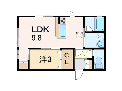 サイニーアII(1LDK/1階)の間取り写真