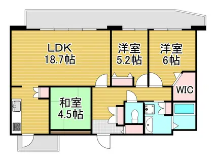ブロッサムベルジュ戸畑(3LDK/7階)の間取り写真