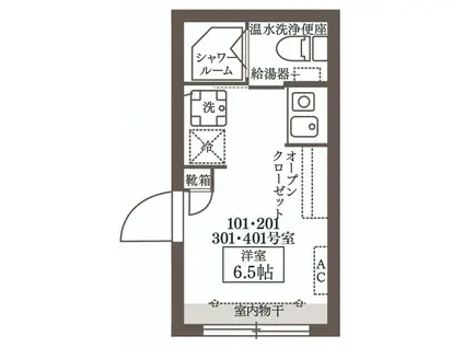 COCOCUBE KOENJI II(ワンルーム/2階)の間取り写真