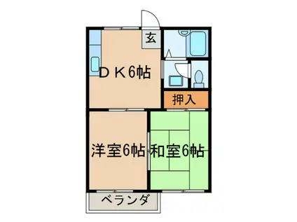 サンシャイン石田(2DK/1階)の間取り写真