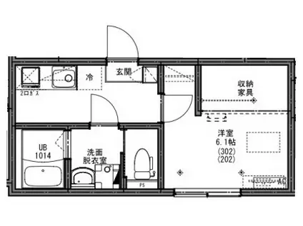 ケイアイ レジデンス 西八王子 4(1K/2階)の間取り写真
