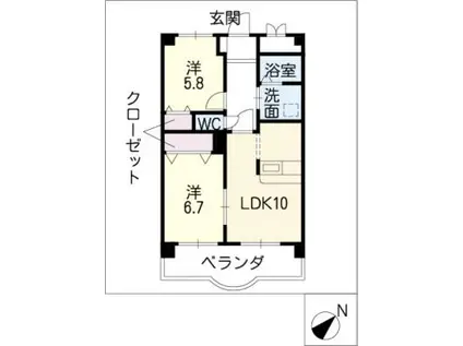 ルネス・プランシェ(2LDK/3階)の間取り写真
