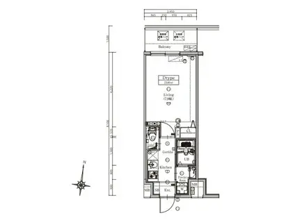 リヴィアス難波ルノン(1K/5階)の間取り写真