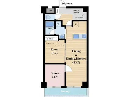 SOUND STAGE1ST(2LDK/2階)の間取り写真