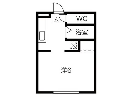 サンポート・6(1K/1階)の間取り写真