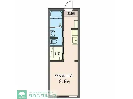 ワイコロアヴィレッジD(ワンルーム/1階)の間取り写真