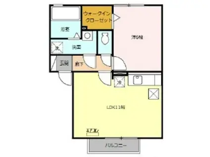 シャトーリーフ A(1LDK/1階)の間取り写真