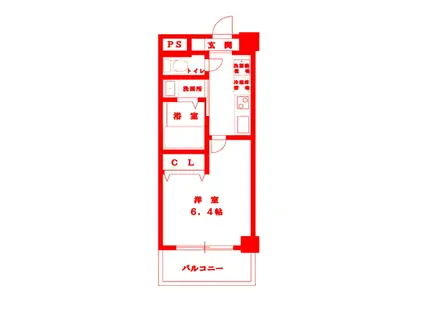 アザリー武蔵小杉(1K/2階)の間取り写真