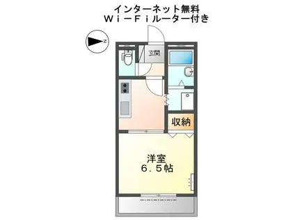 JUNO(1K/1階)の間取り写真