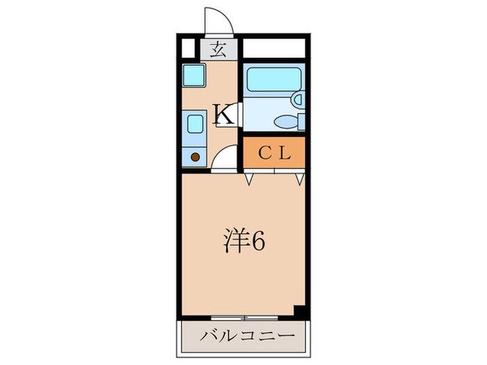 クレストJ塚口(1K/4階)の間取り写真