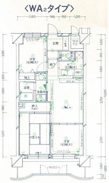 朝日プラザ柏木(3LDK/9階)の間取り写真
