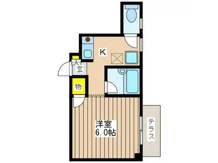 レスポワール八王子(1K/1階)の間取り写真