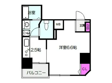 グランパシフィック毛馬(1K/3階)の間取り写真