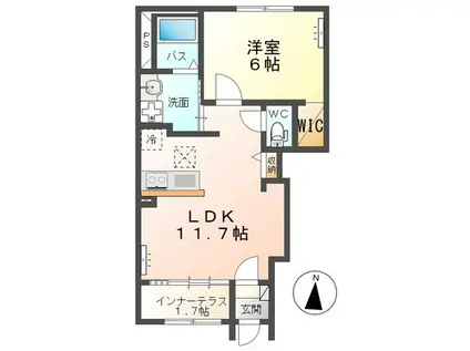AMBITION III(1LDK/2階)の間取り写真