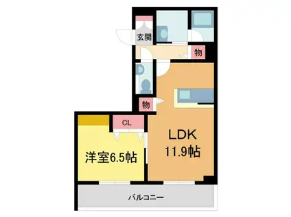SHAMAISON AK WEISS(1LDK/2階)の間取り写真