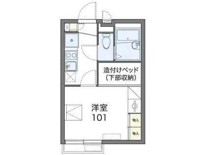 レオパレスフェアリーテールI(1K/2階)の間取り写真