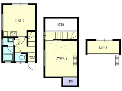 メゾントヤノ(1DK/2階)の間取り写真