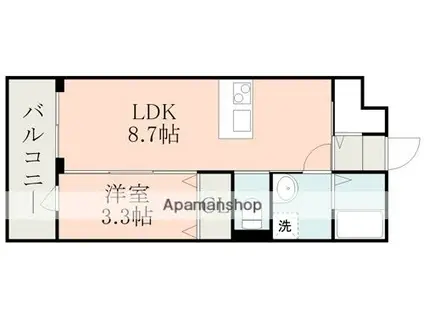 ラ・シック嘉島IV(1LDK/3階)の間取り写真
