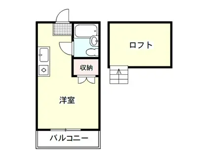 ペンション南浦和B棟(ワンルーム/2階)の間取り写真