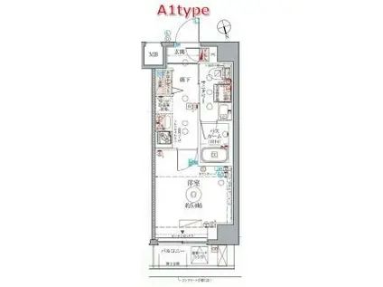 クレヴィスタ高円寺(1K/6階)の間取り写真