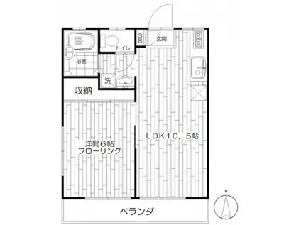 ハイムイシイ(1LDK/2階)の間取り写真