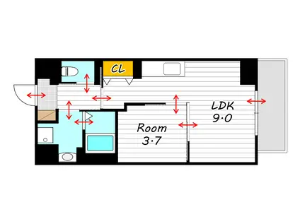 キアーズIII(1LDK/7階)の間取り写真