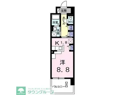 オーベルコート(1K/1階)の間取り写真