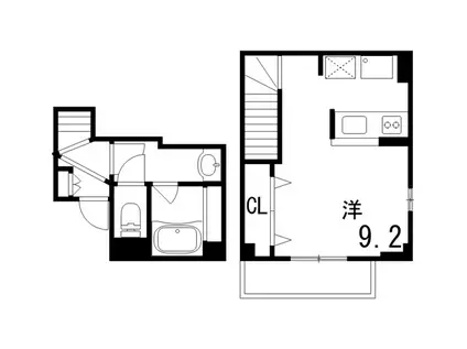 アヴェニール六甲(ワンルーム/2階)の間取り写真