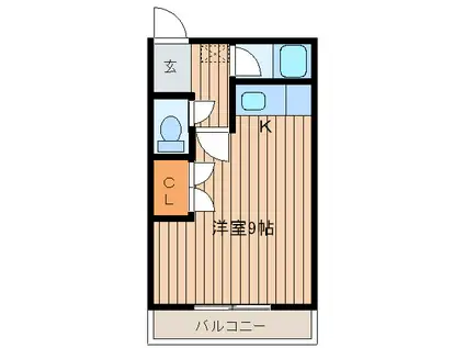 ハイツフランセ円山(ワンルーム/1階)の間取り写真