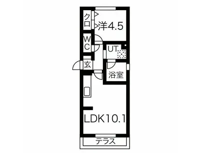 ヒールコートII(1LDK/1階)の間取り写真