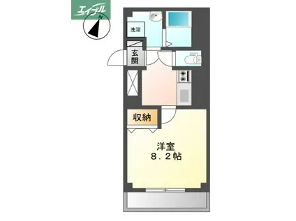 パルティール(1K/3階)の間取り写真