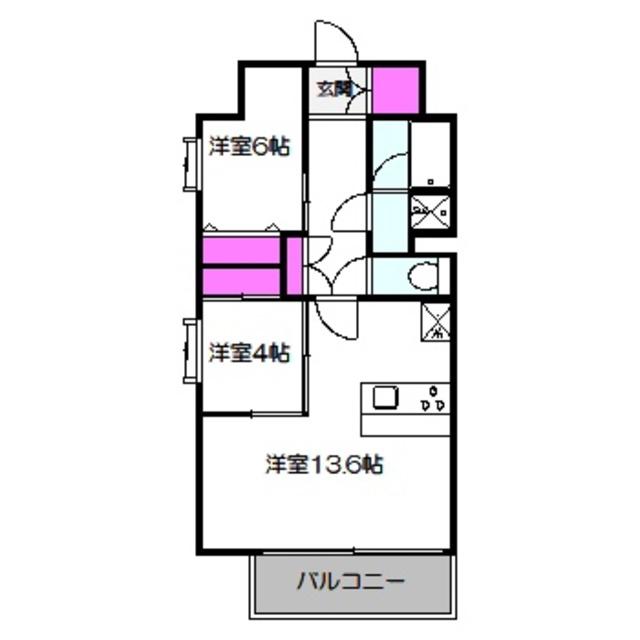 スプランディッドあびこ駅前(2LDK/9階)の間取り写真