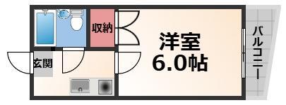 アールエス菱屋西(1K/3階)の間取り写真