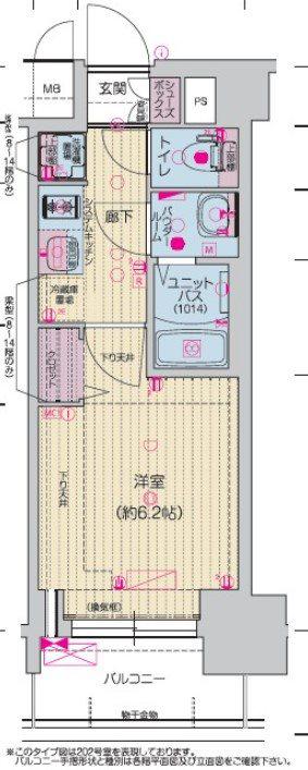 プレサンス名駅南エディフィス(1K/12階)の間取り写真
